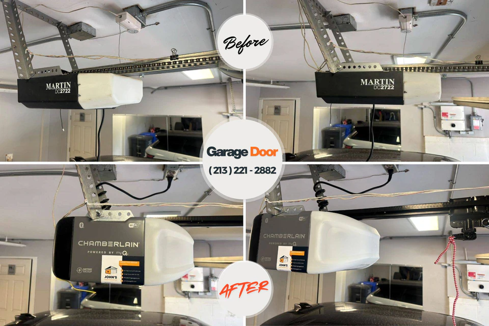 Before and after: garage door repair Cumberland Head, NY
